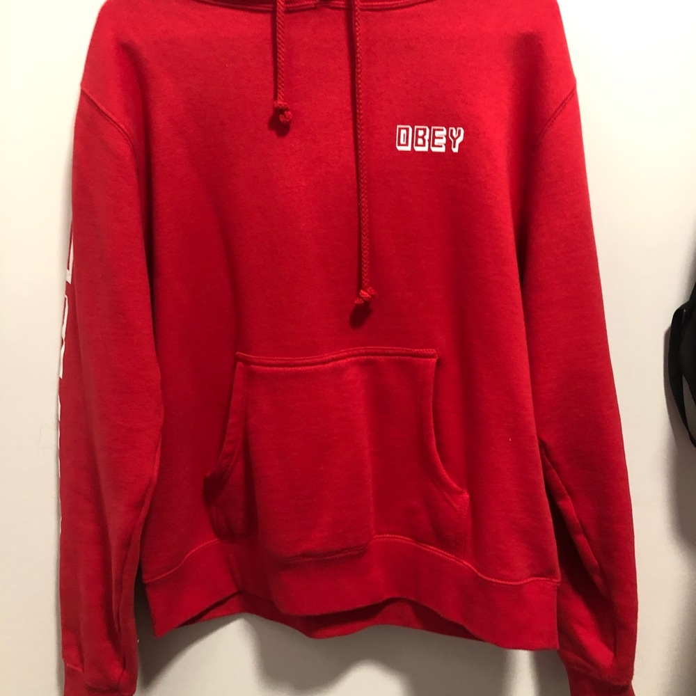 Red Obey Hoodie - Picture 1 of 6